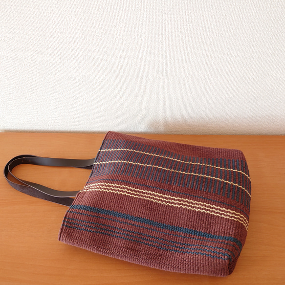 『TATAMI tote×shoulderbag 』畳織り鞄 手織り 手持ち肩掛け2wayバッグ A4サイズ 8枚目の画像
