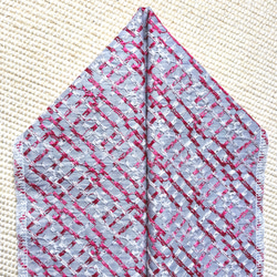 綿の刺繍半衿 フーシェピンク 6枚目の画像