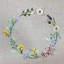 野の花刺繍の春の花咲く巾着バック 8枚目の画像
