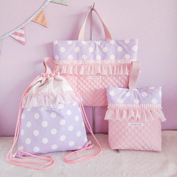 3点セット】フリルのキルティング○レッスンバッグ○シューズケース