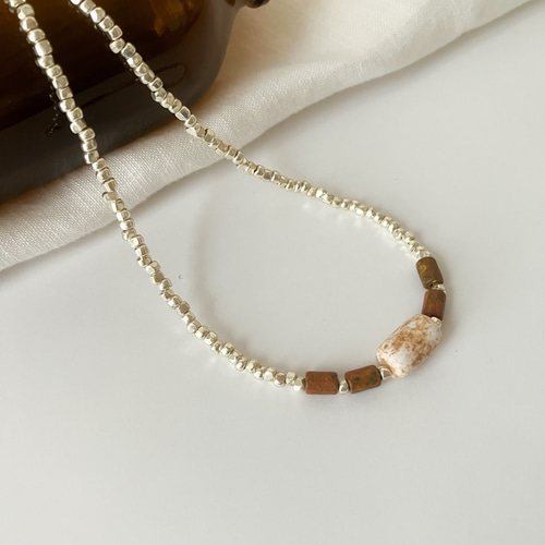 アジアンテイスト◯アンティークビーズ を使った 個性的なシルバー  