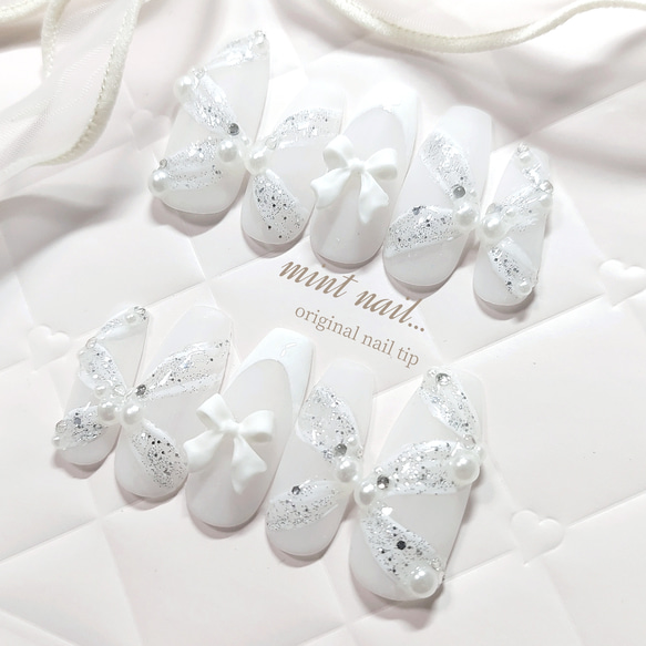 No．20♡ネイルチップ 韓国 韓国ネイル ピンク ガーリー 成人式 前  