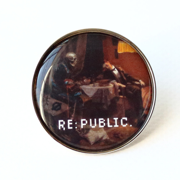 ◆RE:PUBLIC. -The Drinker- (1914) ピンバッチ　アート　グラフィック 3枚目の画像