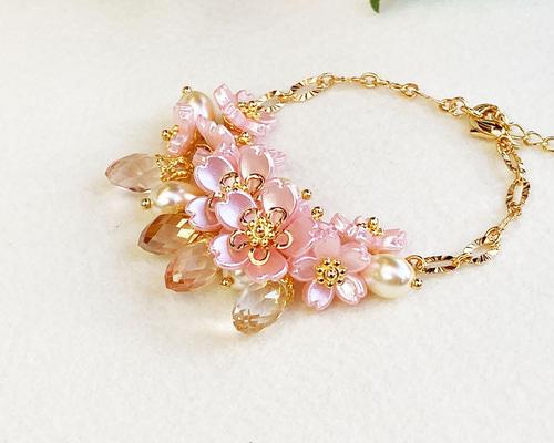 Sweet Pea ｋ18 桜カラー美品ブレスレット b5fe5abde7a5f62c244bf4244b1b38