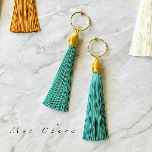 【1255】ロングタッセルのピアスイヤリング ◇とロングタッセルイヤリング/ピアス | iichi 日々の暮らしを心地よく