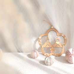 予約販売【木製　-MOMO-のリース】雛祭り　桃の節句　ひなまつり　girls festival　初節句　雛人形 7枚目の画像