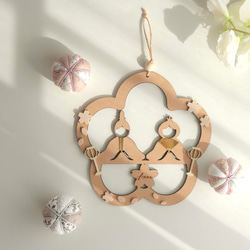 予約販売【木製　-MOMO-のリース】雛祭り　桃の節句　ひなまつり　girls festival　初節句　雛人形 9枚目の画像