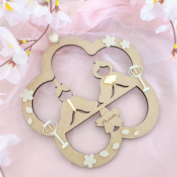 予約販売【木製　-MOMO-のリース】雛祭り　桃の節句　ひなまつり　girls festival　初節句　雛人形 16枚目の画像