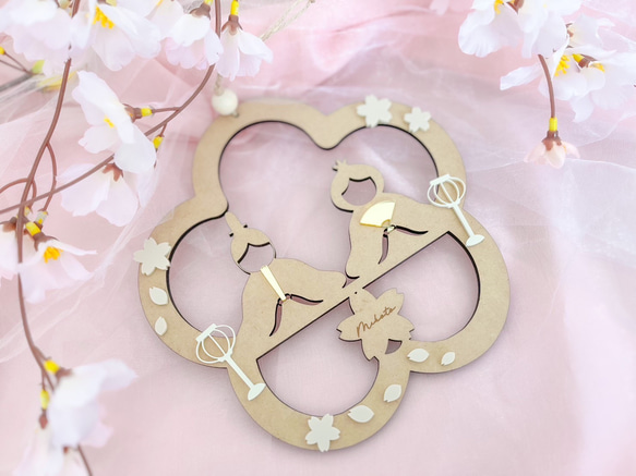 予約販売【木製　-MOMO-のリース】雛祭り　桃の節句　ひなまつり　girls festival　初節句　雛人形 16枚目の画像