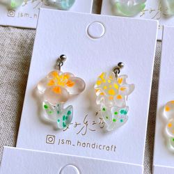 透明な花 | 垂墜耳環 Transparent drop earrings  | UV resin 第5張的照片