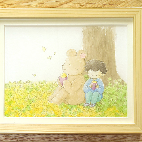 焼き芋食べてほっこり」原画 イラスト komorebi 通販 15397702