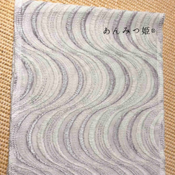 綿の刺繍半衿 流水形（白銀） 7枚目の画像