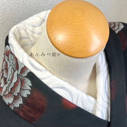 綿の刺繍半衿 流水形（白銀） 3枚目の画像