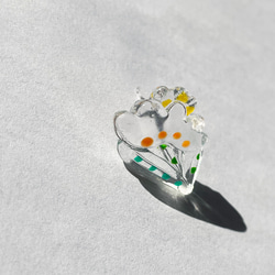 透明な花 | 貼耳耳環 Transparent earrings  | UV resin 第1張的照片