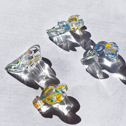 透明な花 | 貼耳耳環 Transparent earrings  | UV resin 第3張的照片