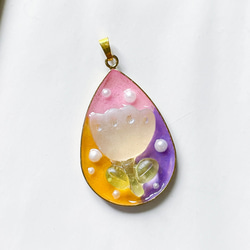 果凍之花  | 項鍊墜飾  Jelly flower necklace pendant  | UV resin 第4張的照片