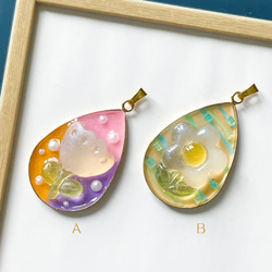 果凍之花  | 項鍊墜飾  Jelly flower necklace pendant  | UV resin 第6張的照片