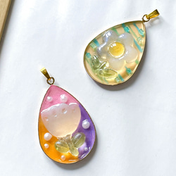 果凍之花  | 項鍊墜飾  Jelly flower necklace pendant  | UV resin 第2張的照片