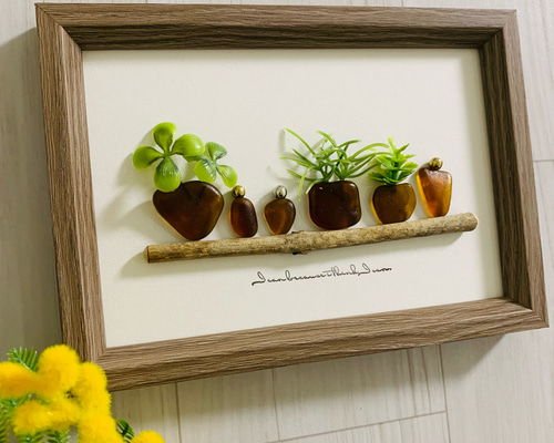 シーグラスアート アートパネル 海の宝石 北欧 ガラス細工 インテリア