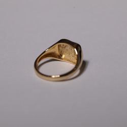 〈K18・プラチナ〉ウェーブシグネットリング　　18金地金指輪〈VR087〉 11枚目の画像