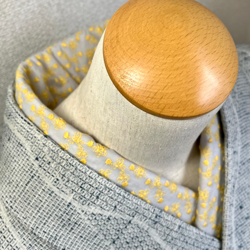 NM様リクエスト5点 夜のミモザ 総刺繍 国産綿織物 刺繍半衿