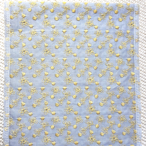 綿の刺繍半衿 ミモザ色の小花【あと5点】 和装小物（帯・半襟