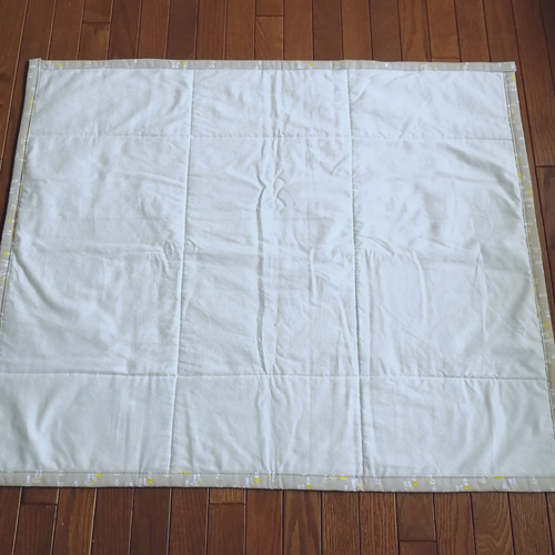 パッチワーク ベビーキルト ブランケット ブラウン 大きめサイズ 雑貨