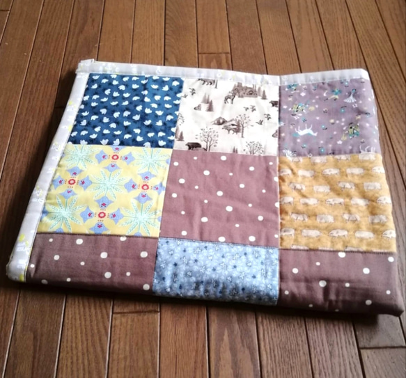 ハンドメイド パッチワーク キルト敷物