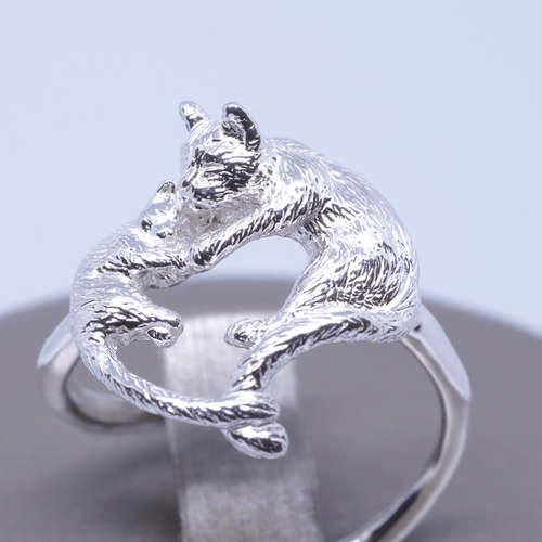 猫リング「あげる」シルバーアクセサリー silver925 指輪 猫