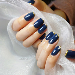 No.11】ネイビー ワンカラー ネイルチップの通販 by c nail
