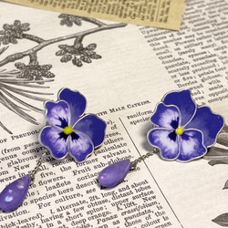 Handmade Pansy Earrings | cloisonné 6枚目の画像