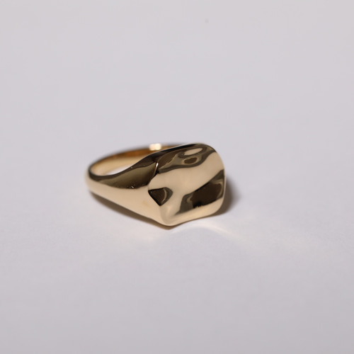 シルバー925〉ウェーブシグネットリング sv925地金指輪〈SVR087〉 指輪