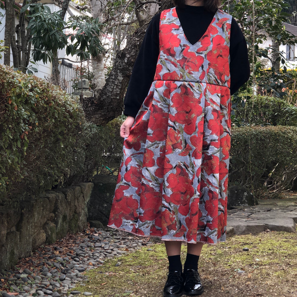 京都西陣産 華やかで 素敵な 特別 ジャンバースカート 7枚目の画像