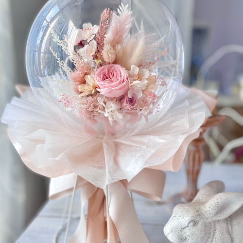 2wayフワフワ淡ピンク 薔薇と桜のバルーンブーケ 祝電 バルーン 2wayフワフワ淡ピンク 薔薇と桜のバルーンブーケ 祝電 バルーン