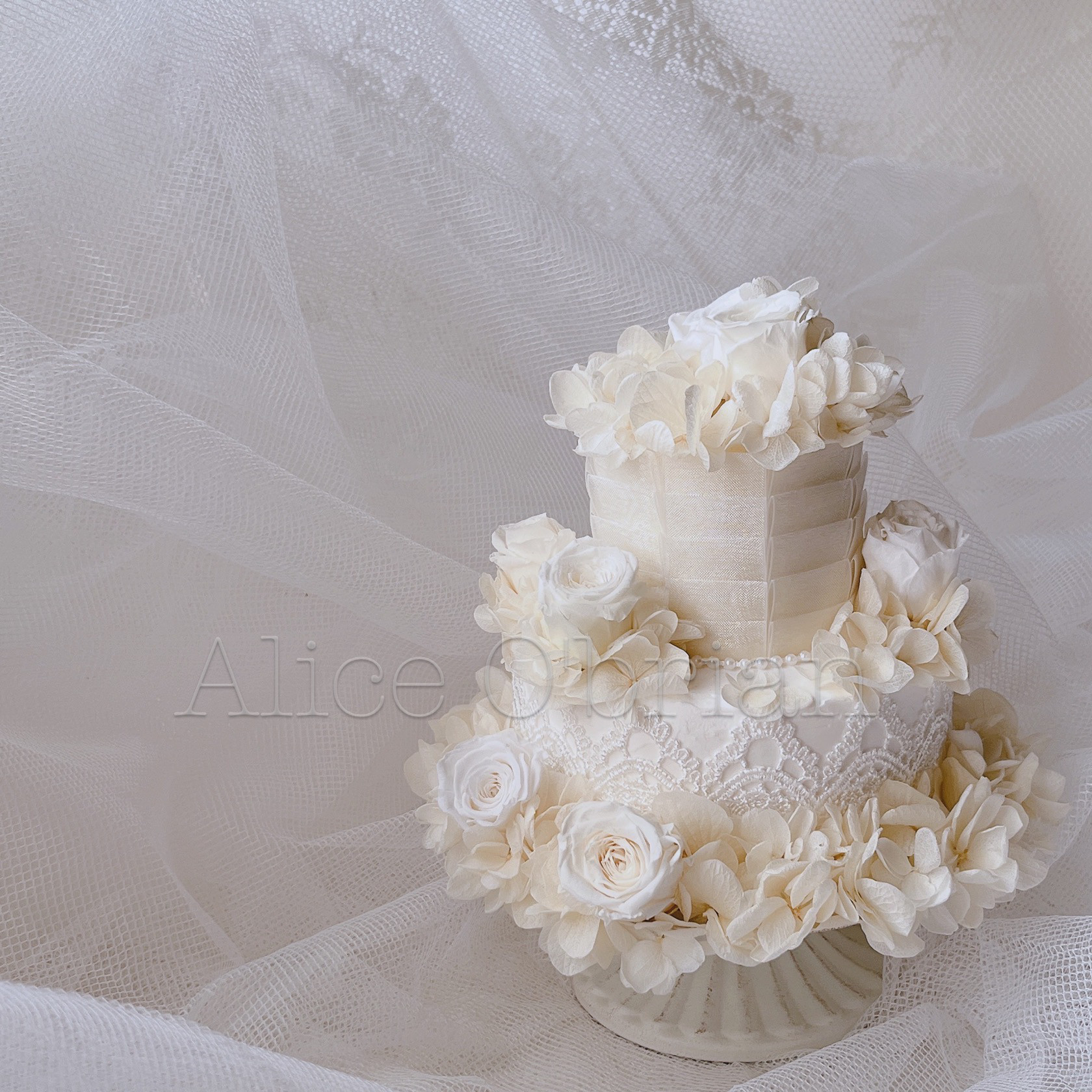 ♡ウェディングケーキウェルカムオブジェ〜Chandeleur♡リングピロー にも♡