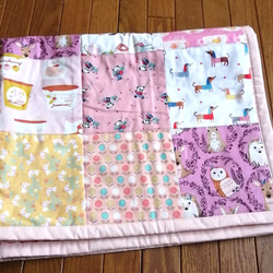 パッチワーク ベビーキルト ブランケット ピンク 大きめサイズ 雑貨