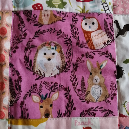 パッチワーク ベビーキルト ブランケット ピンク 大きめサイズ 雑貨