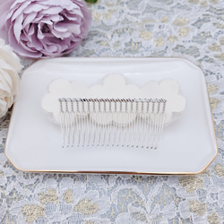 【comb】立体花のコーム[ウエディングアクセサリー][オートクチュール刺繍] 7枚目の画像