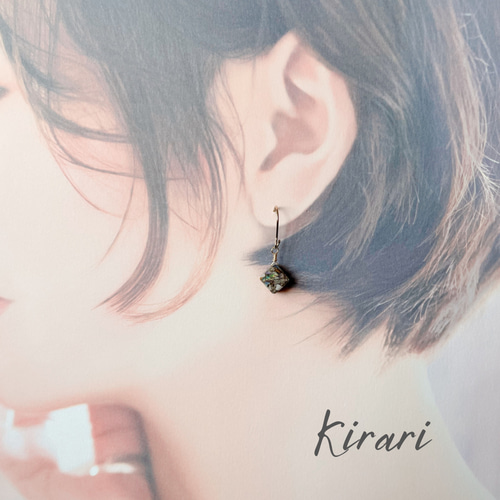 再販 ラブラドライト ヘキサゴンピアス 再販 ラブラドライト ヘキサゴンピアス