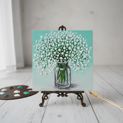 油絵 絵画 【青空に咲くミモザ】 絵画 HR 通販 14401239｜Creema