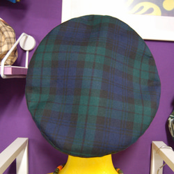 タータンチェック[ブラックウォッチ]ベレー帽:グリーン ベレー帽