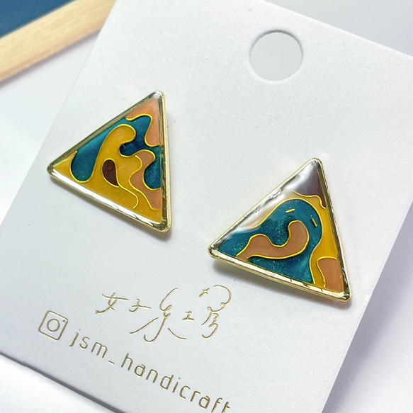 摩登軌跡 | 耳環 Traces of modern Earrings | cloisonné 第3張的照片