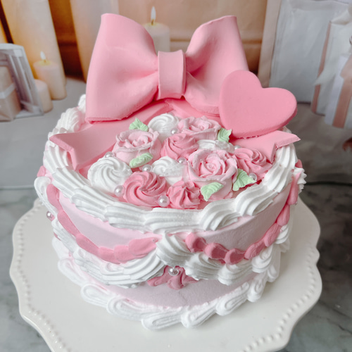 推しケーキ リボン お誕生日 クレイケーキ その他置物 クレイ