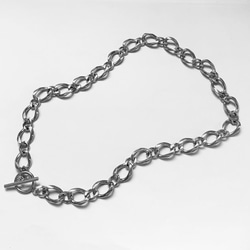 【eve】chain necklace 　チェーンマンテルネックレス 　コンビチェーン　ステンレス　シルバー 1枚目の画像