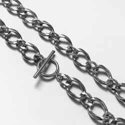 【eve】chain necklace 　チェーンマンテルネックレス 　コンビチェーン　ステンレス　シルバー 2枚目の画像