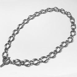 【eve】chain necklace 　チェーンマンテルネックレス 　コンビチェーン　ステンレス　シルバー 4枚目の画像