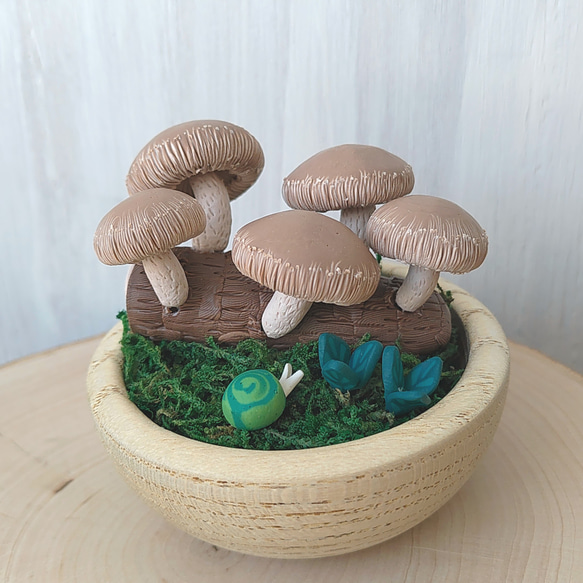 きのこ みつけた シイタケ ポリマークレイ その他インテリア雑貨 みも