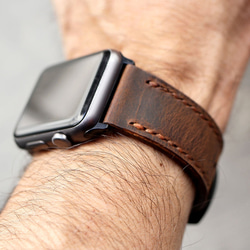 Apple Watch 革 ベルト アンティーク ブラウン 2枚目の画像