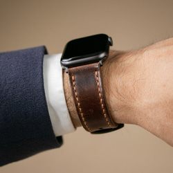 Apple Watch 革 ベルト アンティーク ブラウン 4枚目の画像