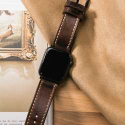 Apple Watch 革 ベルト アンティーク ブラウン 15枚目の画像